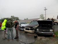 Car plows into median; deputy hurt