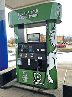 Gas station fuels school donations