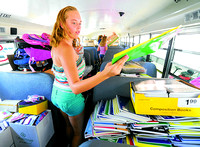School supply donors pile it on
