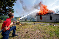 BURN, TRAIN, REPEAT: Old house becomes laboratory for a day of firefighter instruction