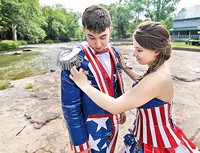 Students aim for scholarship with patriotic outfits