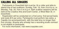 Contest to showcase vocal talent